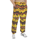 Men's Sweatpants Yellow and Brown Snake Skin Print