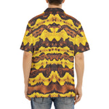 Hawaiian Shirt Yellow and Brown Snake Skin Print