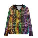 Men's Zip Up Hoodie Colorful Snake Skin Patterns