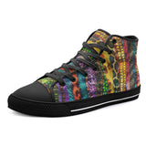 High-Top Canvas Shoes Colorful Snake Skin Patterns