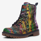 Leather Boots Colorful Snake Skin Patterns