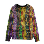 Men's Zip Up Hoodie Colorful Snake Skin Patterns