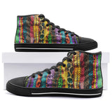 High-Top Canvas Shoes Colorful Snake Skin Patterns