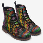 Leather Boots Colorful Snake Skin Patterns