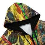 Men's Zip Up Hoodie Colorful Snake Skin Patterns