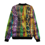 Bomber Jacket Colorful Snake Skin Patterns