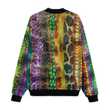 Bomber Jacket Colorful Snake Skin Patterns
