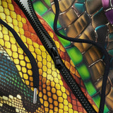 Men's Zip Up Hoodie Colorful Snake Skin Patterns