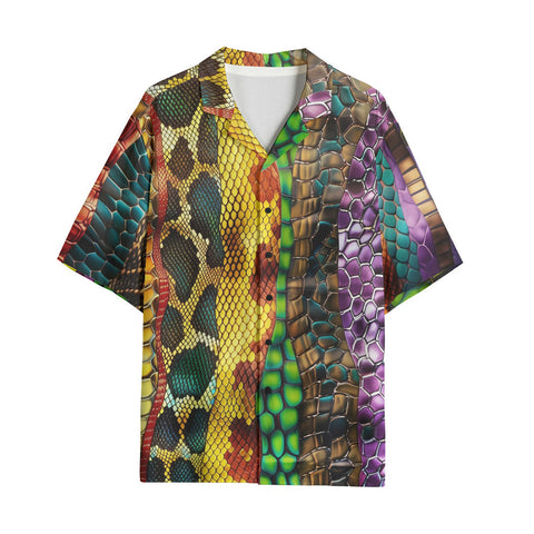 Hawaiian Shirt Colorful Snake Skin Patterns
