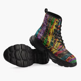 Casual Leather Chunky Boots Colorful Snake Skin Patterns