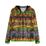 Men's Zip Up Hoodie Colorful Snake Skin Patterns