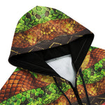 Men's Zip Up Hoodie Colorful Snake Skin Patterns