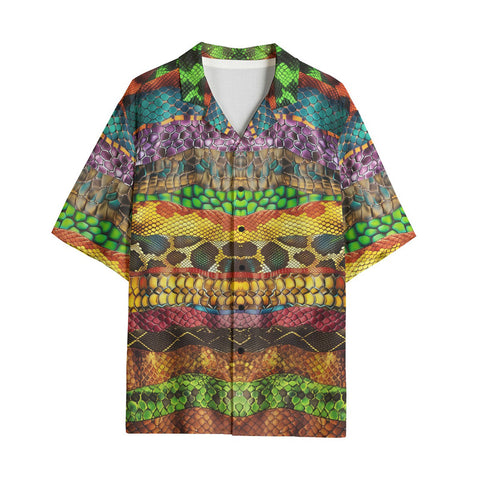 Hawaiian Shirt Colorful Snake Skin Patterns