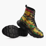 Casual Leather Chunky Boots Colorful Snake Skin Patterns