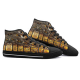 High-Top Canvas Shoes Alligator Texture