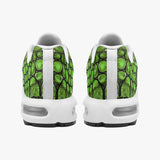 Air Cushion Sneakers Green Crocodile Skin Print