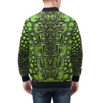 Bomber Jacket Green Crocodile Skin Print
