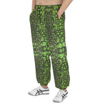 Men's Sweatpants Green Crocodile Skin Print