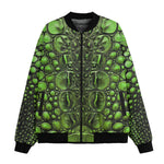 Bomber Jacket Green Crocodile Skin Print