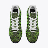 Air Cushion Sneakers Green Crocodile Skin Print