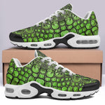 Air Cushion Sneakers Green Crocodile Skin Print