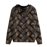 Men's Zip Up Hoodie Bronze Woven Rope