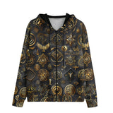 Men's Zip Up Hoodie Digital Art Collage Magical Symbols