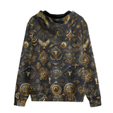 Men's Zip Up Hoodie Digital Art Collage Magical Symbols