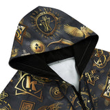 Men's Zip Up Hoodie Digital Art Collage Magical Symbols