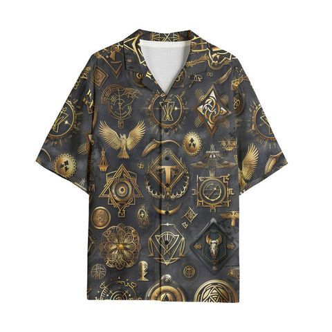 Hawaiian Shirt Digital Art Collage Magical Symbols