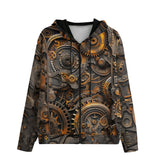 Men's Zip Up Hoodie Mechanical Gears and Cogs