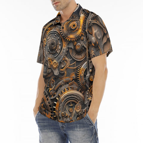 Men's Polo Shirt Mechanical Gears and Cogs