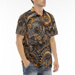 Men's Polo Shirt Mechanical Gears and Cogs