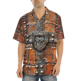 Hawaiian Shirt Leather with Metal Decoration Art