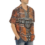 Hawaiian Shirt Leather with Metal Decoration Art