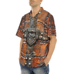 Hawaiian Shirt Leather with Metal Decoration Art