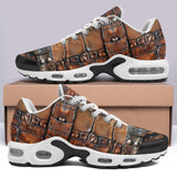 Air Cushion Sneakers Leather with Metal Decoration Art