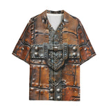 Hawaiian Shirt Leather with Metal Decoration Art