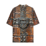 Hawaiian Shirt Leather with Metal Decoration Art
