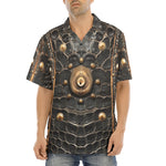 Hawaiian Shirt Crocodile Leather with Metal Decoration