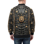 Bomber Jacket Crocodile Leather with Metal Decoration