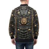 Bomber Jacket Crocodile Leather with Metal Decoration