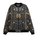 Bomber Jacket Crocodile Leather with Metal Decoration