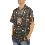 Hawaiian Shirt Crocodile Leather with Metal Decoration
