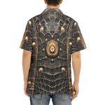 Hawaiian Shirt Crocodile Leather with Metal Decoration