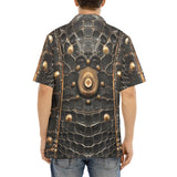 Hawaiian Shirt Crocodile Leather with Metal Decoration