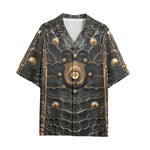Hawaiian Shirt Crocodile Leather with Metal Decoration