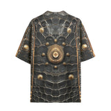 Hawaiian Shirt Crocodile Leather with Metal Decoration