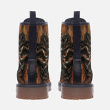 Leather Boots Wooden Texture Octopus Emblem