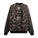 Bomber Jacket Wooden Texture Octopus Emblem